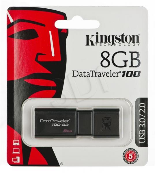Kingston Flashdrive DataTraveler 100 G3 8GB USB 3.0 Czarny